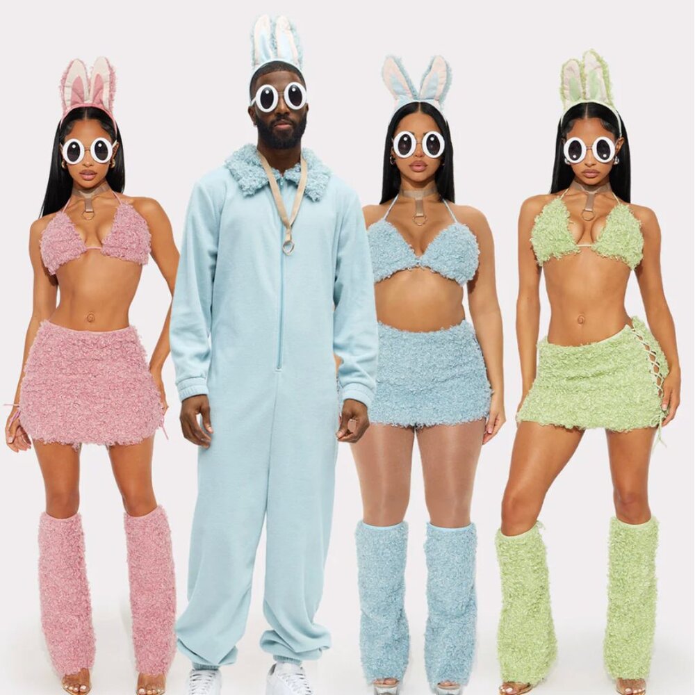 Men's Labubu Monster 4 Piece Faux Fur Halloween Costume